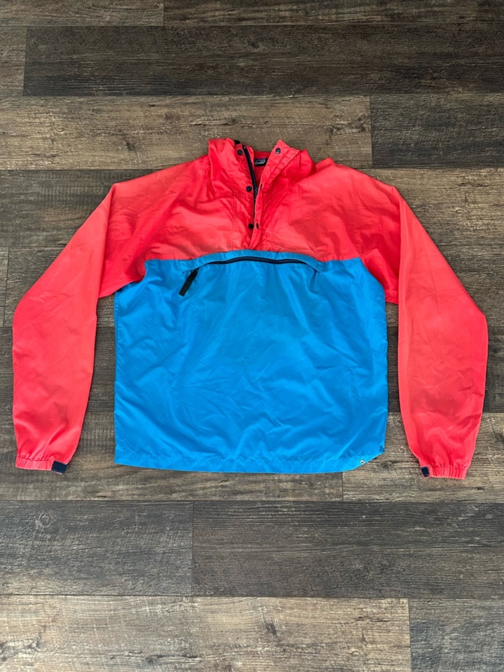 Patagonia Jacket Adult Sz Medium VTG Windbreaker Lightweight Hoodie Blue Red